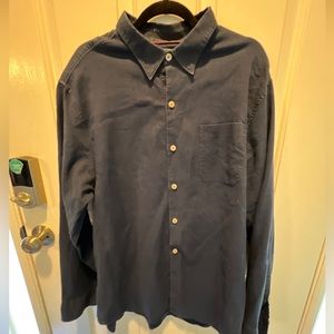 Tommy Bahama Shirt Adult XL Navy Button Up Linen Casual Preppy Solid Men (8)